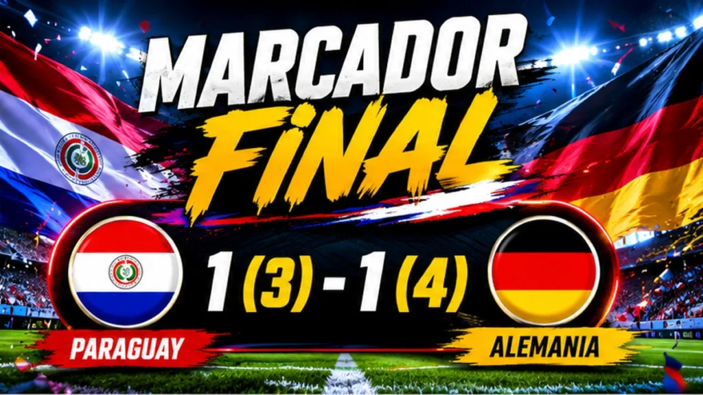 Paraguay dio el golpe del Mundial 2026: eliminó a Alemania 4-3 en penales tras empatar 1-1 en Boston.