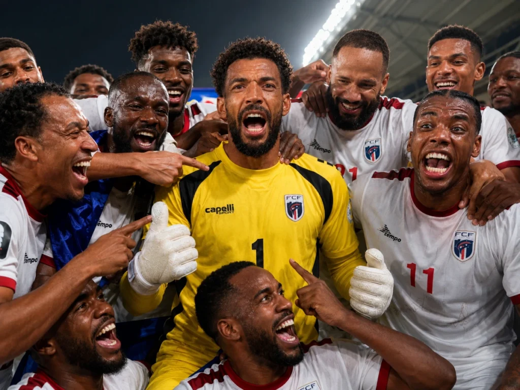 Jugadores de Cabo Verde celebran el empate 0-0 ante España en el Mundial 2026