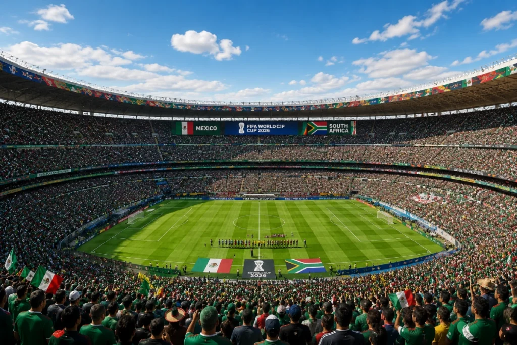 Estadio Azteca lleno para el partido inaugural del Mundial 2026 entre México y Sudáfrica