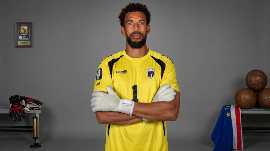 Vozinha arquero de Cabo Verde atajando ante España en el Mundial 2026