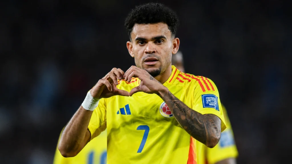 Luis Díaz celebra el gol de Colombia ante Uzbekistán en el Mundial 2026